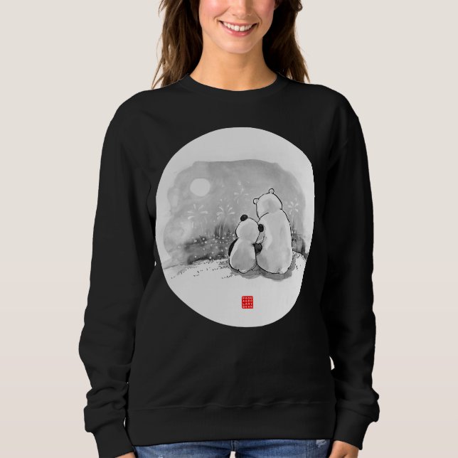 Cute Panda And Polar Bear Animal Lover Sweatshirt (Front)