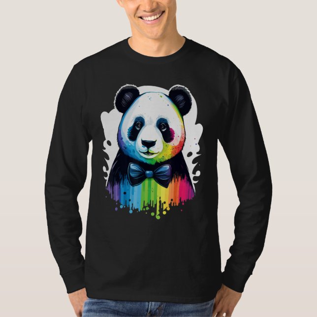 Cute Panda  Animal on Panda 2 T-Shirt (Front)