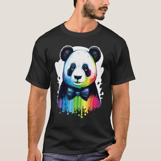 Cute Panda  Animal on Panda 2 T-Shirt (Front)