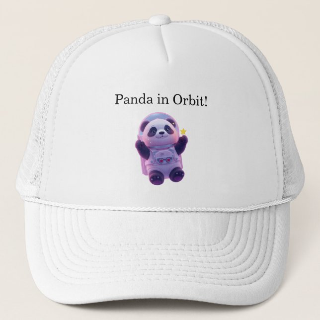 Cute Panda Astronaut Kids Cap – Funny Space Panda  (Front)
