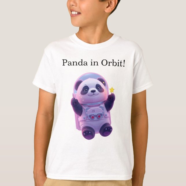 Cute Panda Astronaut Kids T-Shirt – Funny Design (Front)