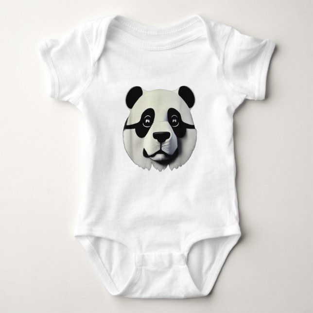 Cute Panda Baby Bodysuit – (Front)