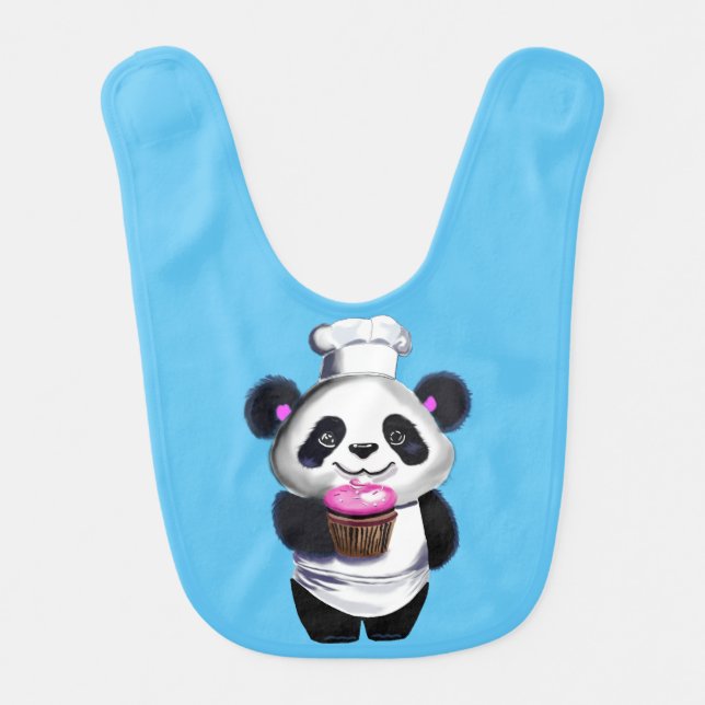 Cute Panda Baby Boy Bib (Front)