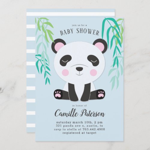 Cute Panda Baby Shower Invitation