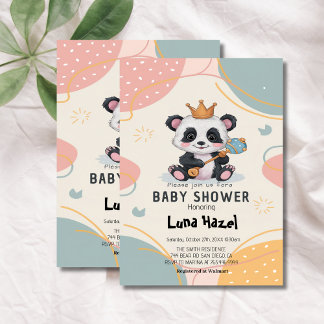 Cute Panda Baby Shower Invitation