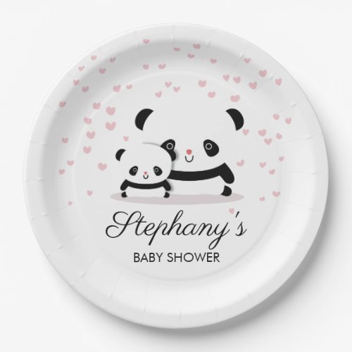 Cute Panda Baby Shower Paper Plates