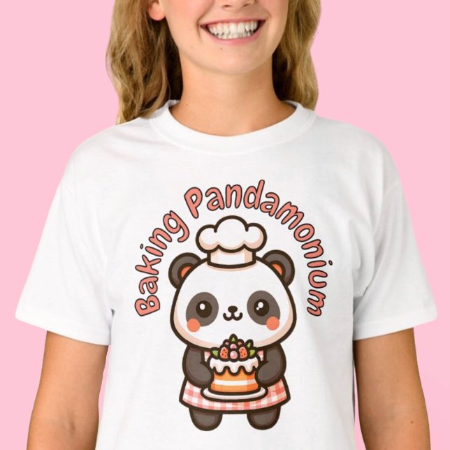 Cute Panda Baking Pandamonium Punny Cake T-Shirt (Cute Panda Baking Pandamonium Punny Cake T-Shirt)