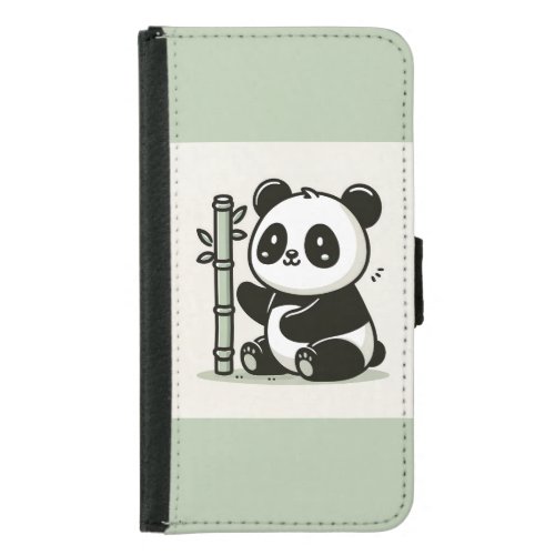 Cute Panda Bamboo Art Samsung Galaxy S5 Wallet Case