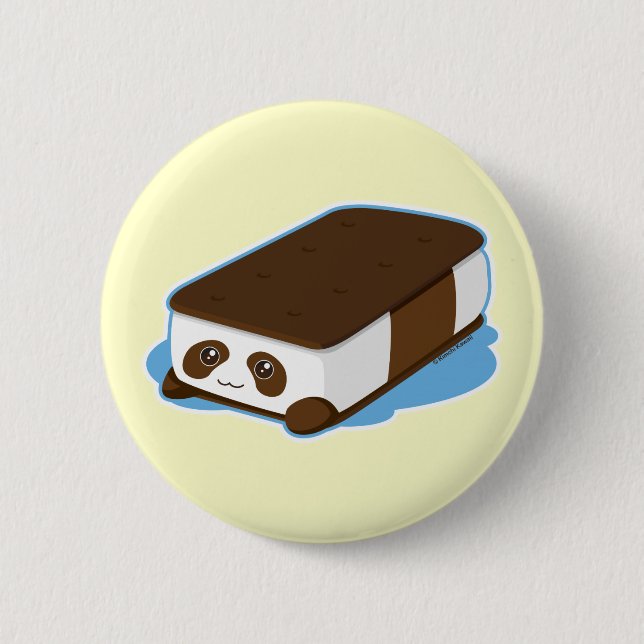Cute Panda Bar Ice Cream Button (Front)