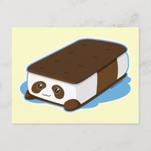 Cute Panda Bar Ice Cream Postcard