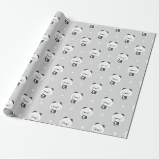 Cute Panda Barista Wrapping Paper