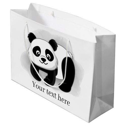 cute panda bear add text Large Gift Bag