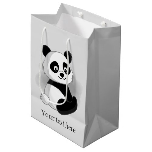 cute panda bear add text Medium Gift Bag