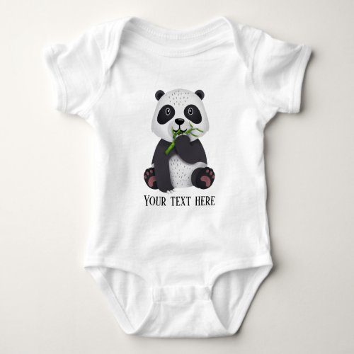 cute panda bear add text unisex baby bodysuit