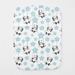 Cute Panda Bear Among The Stars Baby Baby Burp Cloth