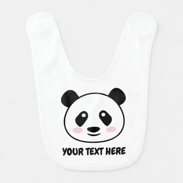 Cute panda bear animal cartoon baby bib for kids (Front)