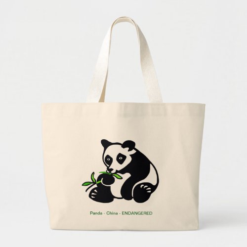 Cute PANDA Bear _ Animal lover _ Wildlife _  Large Tote Bag