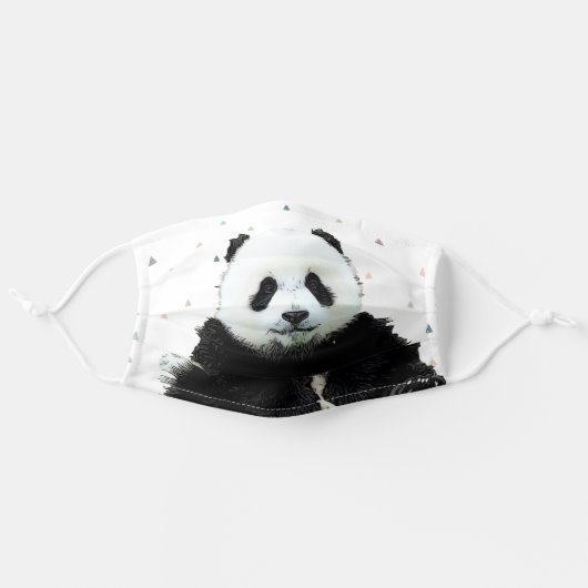 Cute Panda Bear Animal Pattern Adult Cloth Face Mask (Front, Unfolded)
