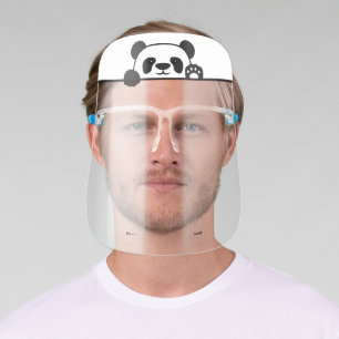 Cute Panda Bear Animal, Personalized Custom Text Face Shield