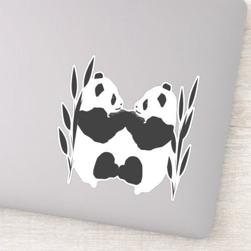 Cute Panda Bear Animals Custom Cut Vinyl Sticker