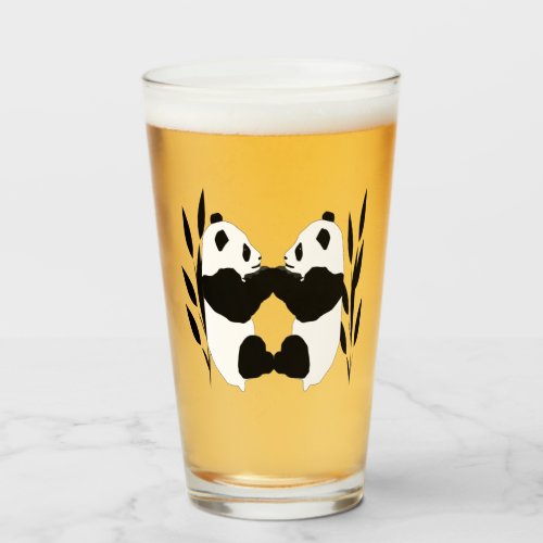 Cute Panda Bear Animals Drinking Glass Tumbler