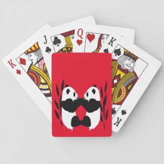 Cute Panda Bear Animals Red Playing Cards