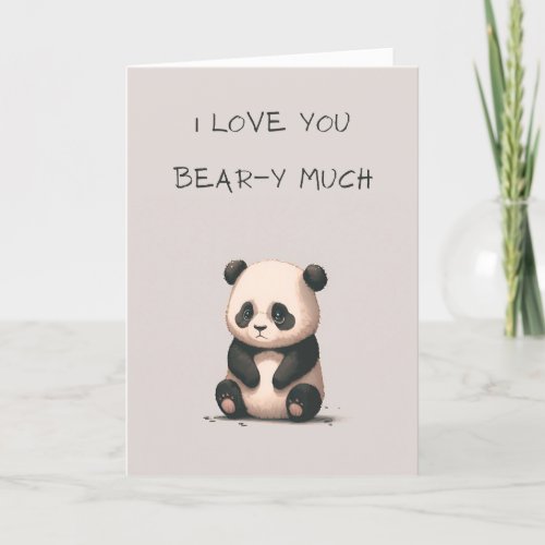 Cute Panda Bear Anniversary or Valentine Card