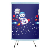 Cute Panda Bear Astronaut On Rocket Ship Kids  Tripod Lamp (Left)