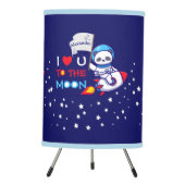 Cute Panda Bear Astronaut On Rocket Ship Kids  Tripod Lamp (Front)