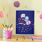 Cute Panda Bear Astronaut On Rocket Ship Kids Tripod Lamp