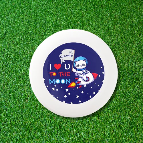 Cute Panda Bear Astronaut On Rocket Ship Kids  Wham_O Frisbee