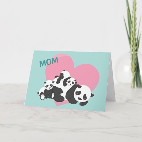 Cute Panda Bear Babies Mothers Day Card