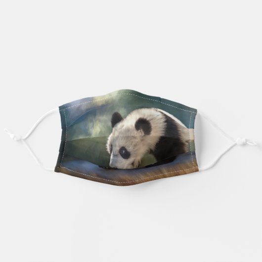 Cute panda bear baby adult cloth face mask (Front, Unfolded)