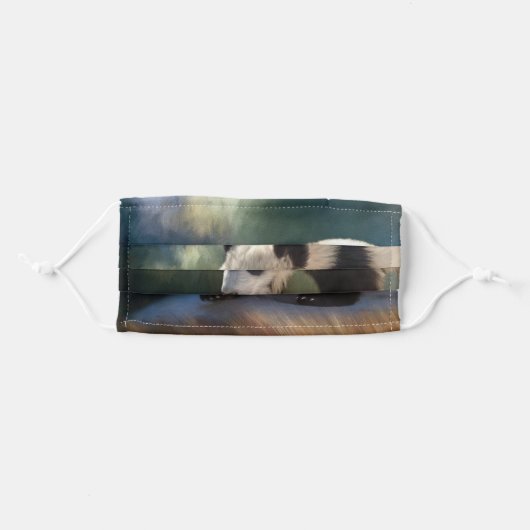 Cute panda bear baby adult cloth face mask (Front, Folded)