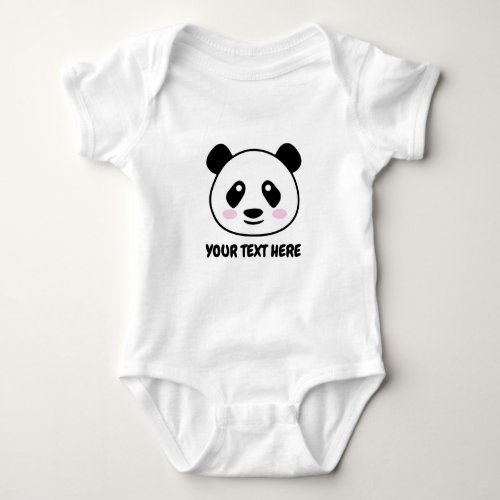 Cute panda bear baby bodysuit for boy or girl