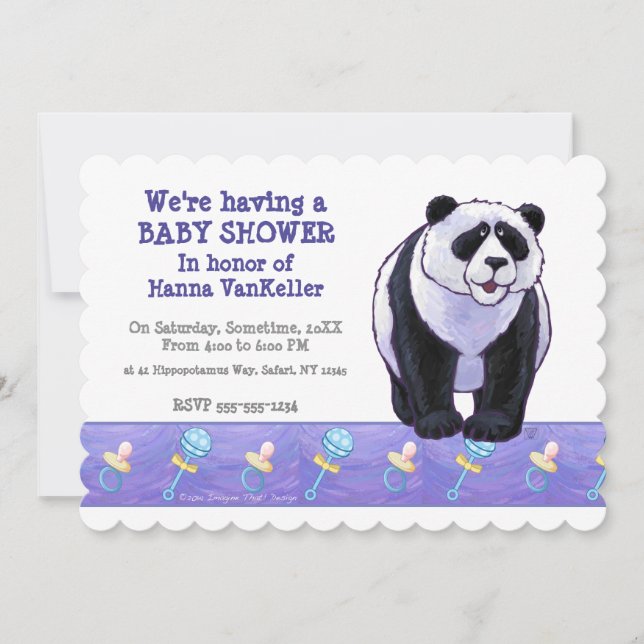 Cute Panda Bear Baby Shower Invitation (Front)
