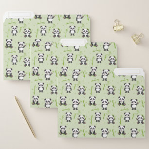 Cute Panda Bear Bamboo Kawaii Animals Pattern File Folder