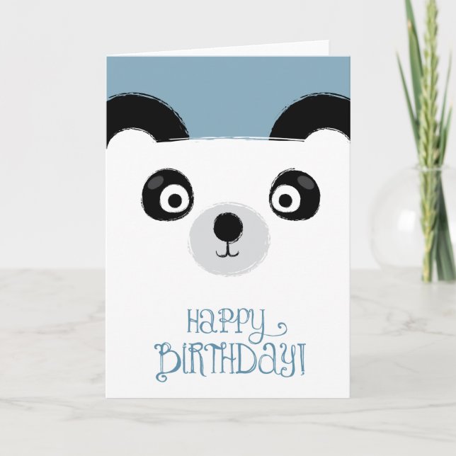 Cute Panda Bear Birthday Card (Front)