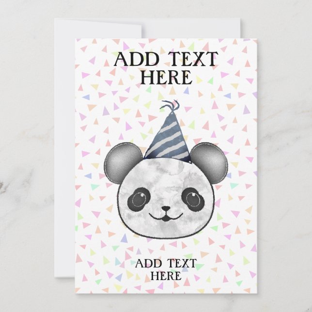 Cute Panda Bear Birthday Invitation (Front)