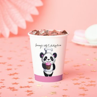 Cute Panda Bear Birthday Paper cup
