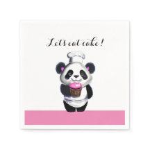 Cute Panda Bear Birthday Paper Napkin