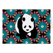 Cute Panda Bear Blue Pink Flowers Floral Pattern (Front Horizontal)