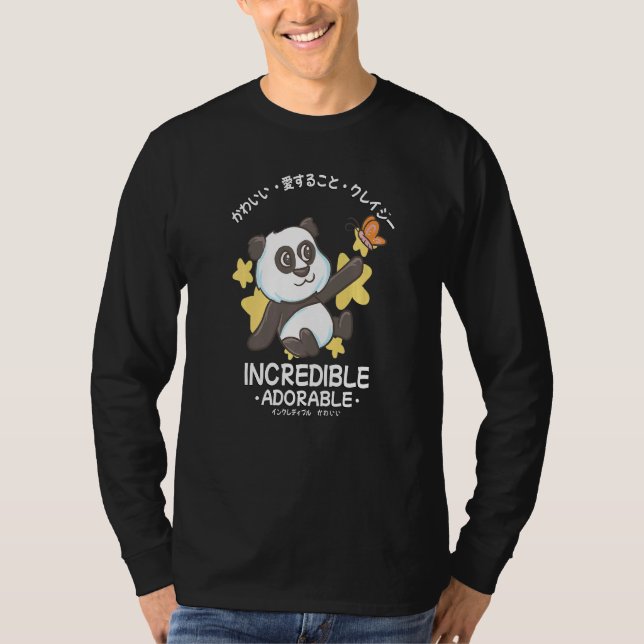 Cute Panda Bear  Butterfly  Japanese  Incredible A T-Shirt (Front)