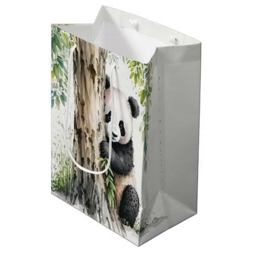 Cute Panda Bear By Bamboo Tree Medium Gift Bag