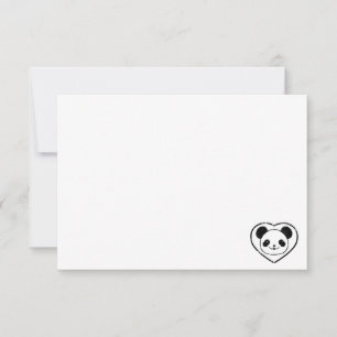 Cute Panda Bear Cartoon Blank Custom Note Card