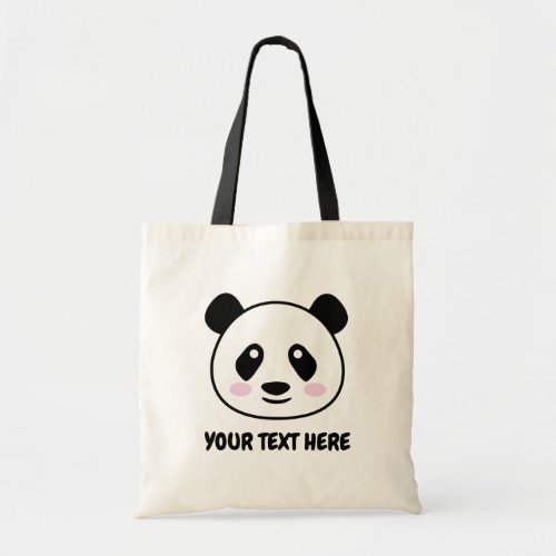 Cute panda bear cartoon canvas tote bag