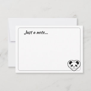 Cute Panda Bear Cartoon Custom Just a Note