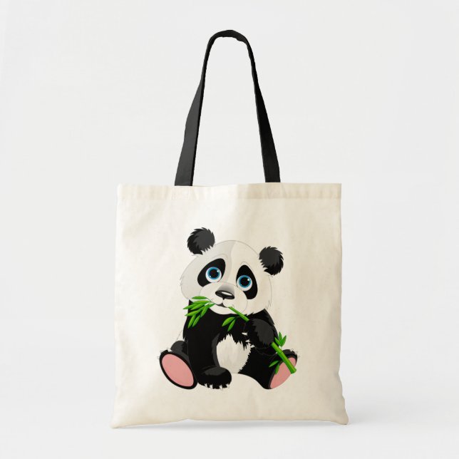 Cute Panda Bear Cartoon Tote Bag (Front)