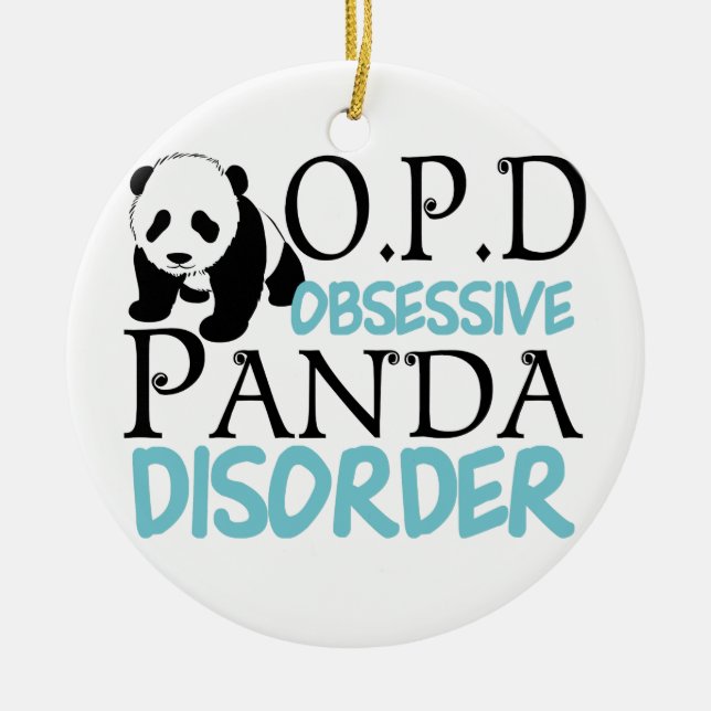 Cute Panda Bear Ceramic Ornament (Front)