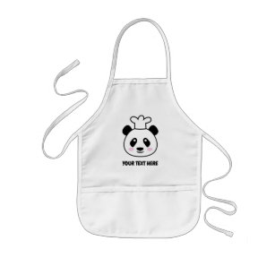 Cute panda bear chef hat kid's bib cooking apron